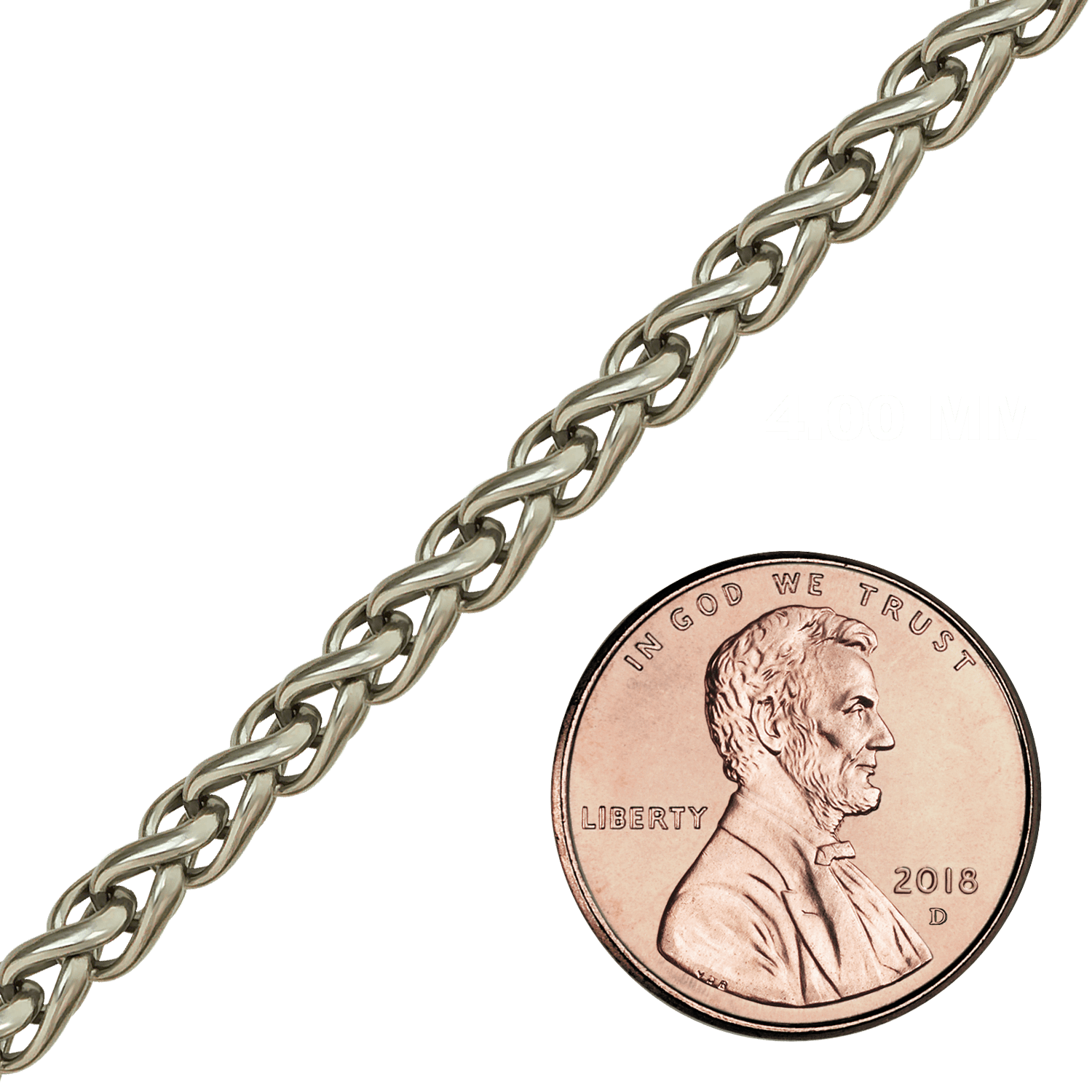 Bulk / Spooled Wheat Oval Chain in Titanium