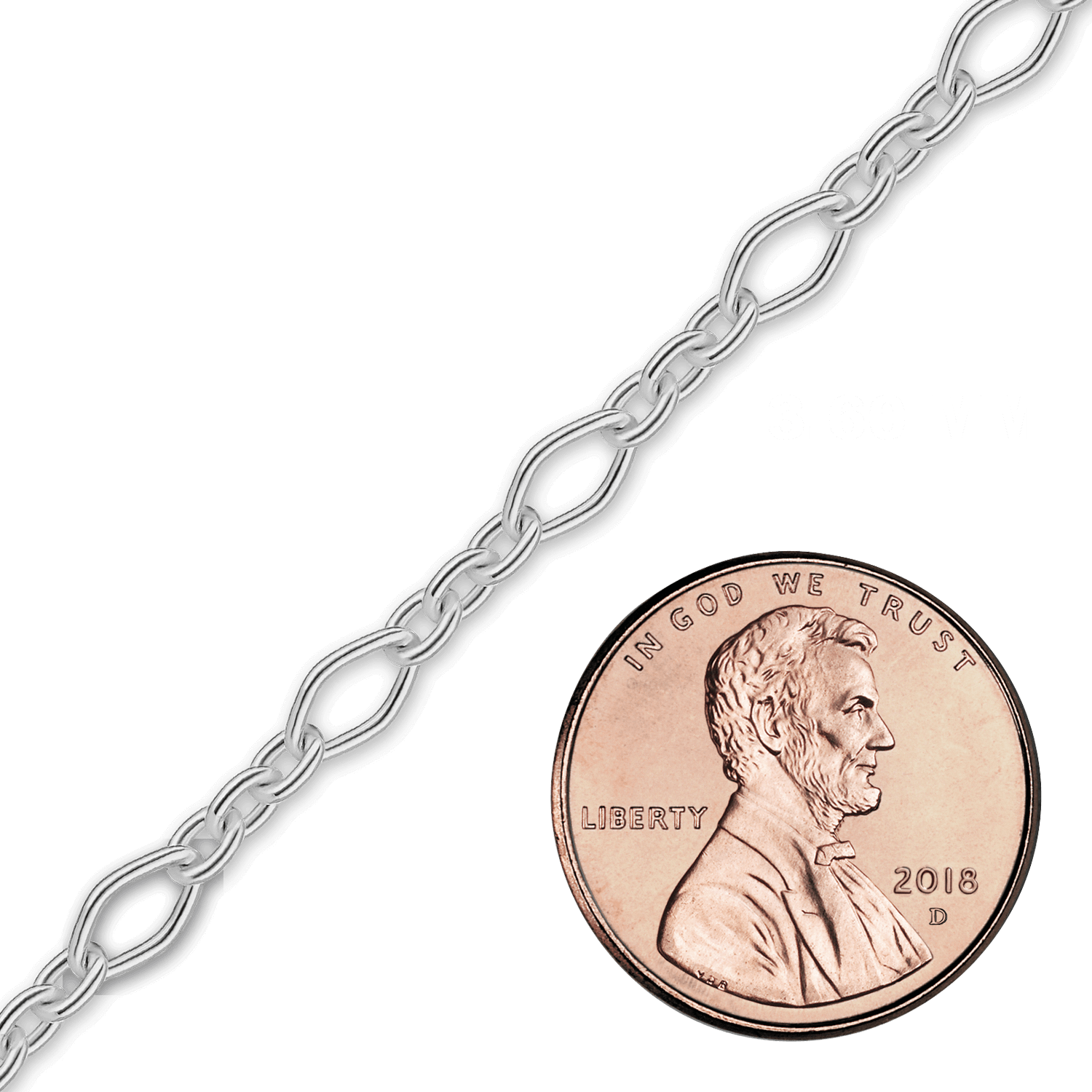 Bulk / Spooled Fancy Cable Chain in Sterling Silver (3.60 mm) - Sterling Silver / 3.60 mm