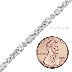Bulk / Spooled Fancy Twist Cable Chain in Sterling Silver (3.80 mm) - Sterling Silver / 3.80 mm