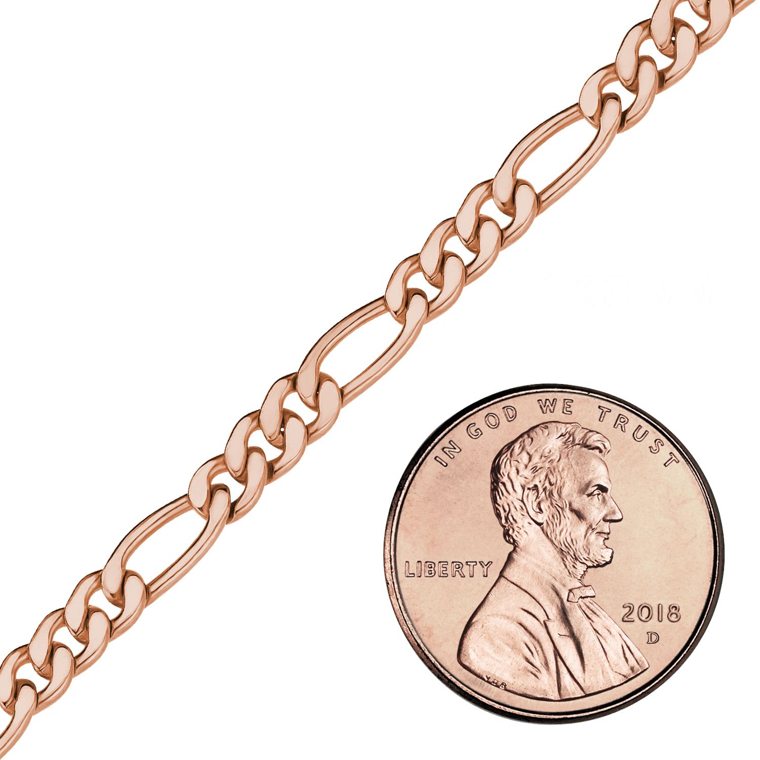 Bulk / Spooled Classic Figaro Chain in 14K Pink Gold-Filled (4.00 mm) - Pink Gold-Filled / 4.00 mm