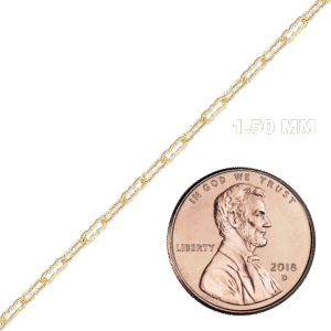 Bulk / Spooled Flat Krinkle Chain in 14K Yellow Gold (1.50 mm) - 14K Yellow Gold / 1.50 mm