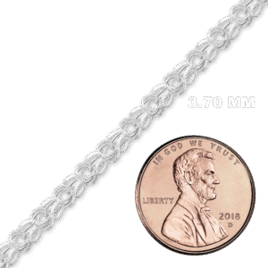 Bulk / Spooled Handmade Ring Ring Chain in Sterling Silver (3.70 mm) - Sterling Silver / 3.70 mm