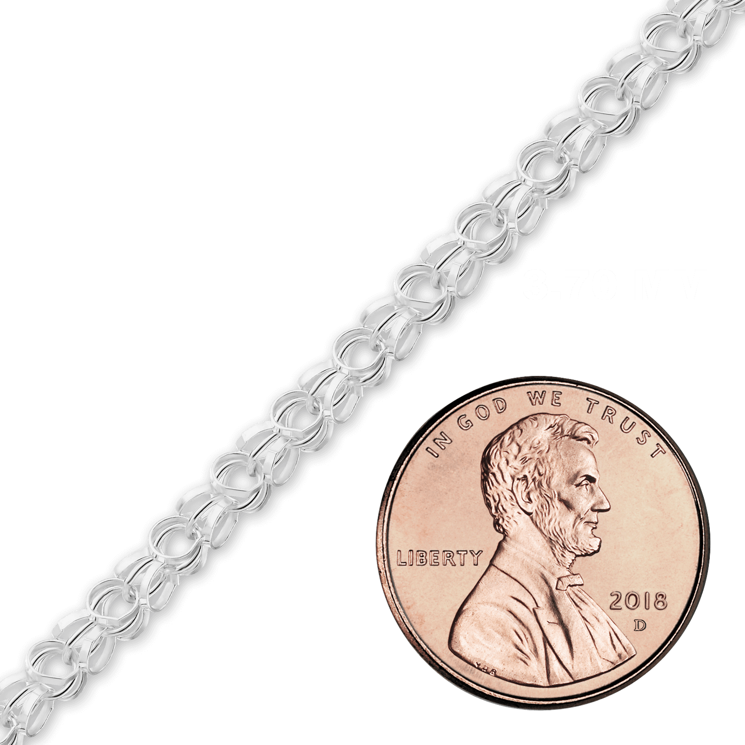 Bulk / Spooled Handmade Ring Ring Chain in Sterling Silver (3.70 mm) - Sterling Silver / 3.70 mm