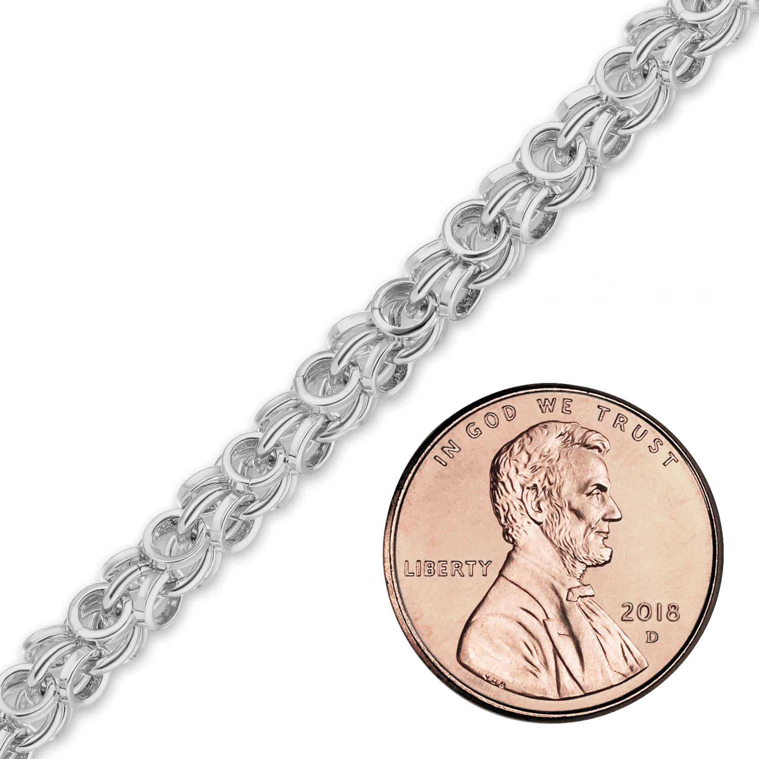Bulk / Spooled Handmade Ring Ring Chain in Sterling Silver (5.00 mm) - Sterling Silver / 5.00 mm
