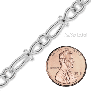 Bulk / Spooled Handmade Chain in Sterling Silver (6.30 mm) - Sterling Silver / 6.30 mm