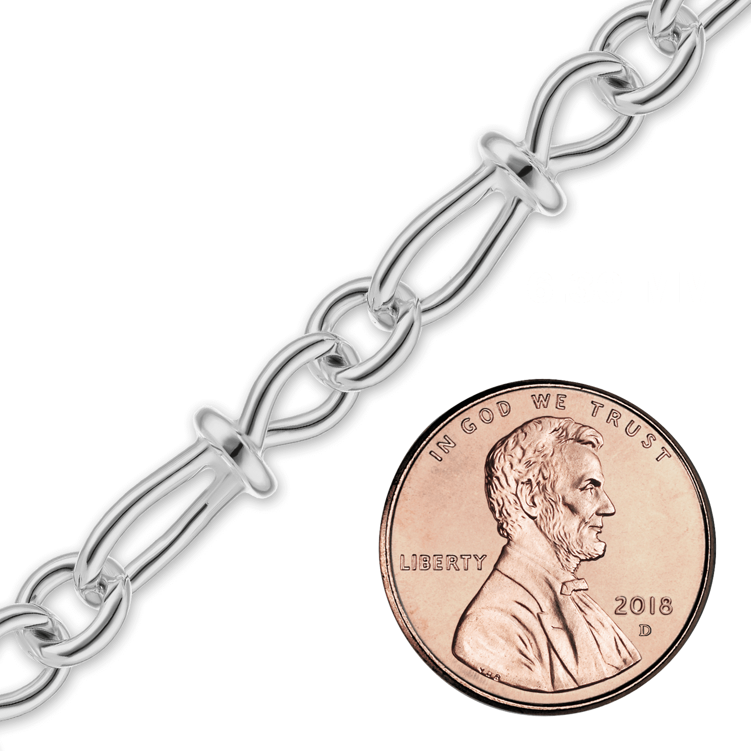 Bulk / Spooled Handmade Chain in Sterling Silver (6.30 mm) - Sterling Silver / 6.30 mm