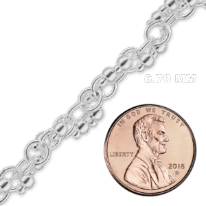 Bulk / Spooled Handmade Fancy Ring Ring Chain in Sterling Silver (6.70 mm) - Sterling Silver / 6.70 mm