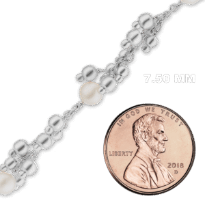 Bulk / Spooled Handmade Fancy Ring Ring Chain in Sterling Silver (7.50 mm) - Sterling Silver / 7.50 mm