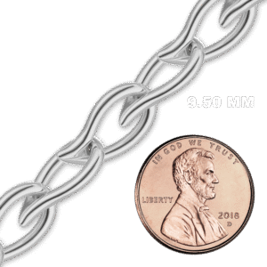 Bulk / Spooled Handmade Chain in Sterling Silver (9.50 mm) - Sterling Silver / 9.50 mm
