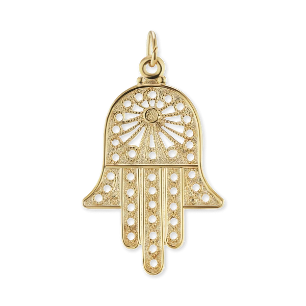 STERLING SILVER HAMSA PENDANT (35 X 20 MM)