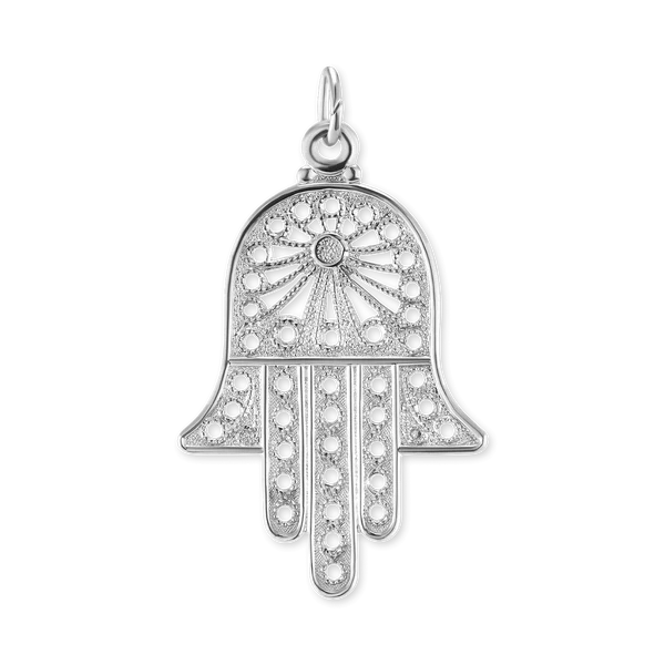 STERLING SILVER HAMSA PENDANT (35 X 20 MM) - Imagen 2