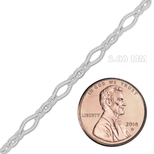 Bulk / Spooled Textured Fancy Cable Chain in Sterling Silver (3.60 mm) - Sterling Silver / 3.60 mm