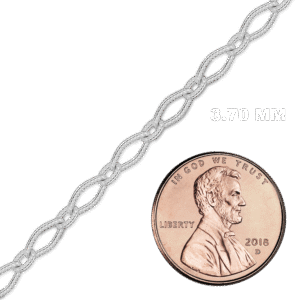 Bulk / Spooled Textured Fancy Cable Chain in Sterling Silver (3.70 mm) - Sterling Silver / 3.70 mm