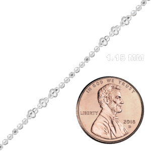 Bulk / Spooled Triple Beaded Stud (Satellite) Chain in Sterling Silver (1.15 mm) - Sterling Silver / 1.15 mm