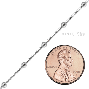 Bulk / Spooled Venetian Box Stud (Satellite) Chain in Sterling Silver (0.95 mm) - Sterling Silver / 0.95 mm