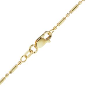 Finished Alternating Bead Necklace in 14K Yellow Gold