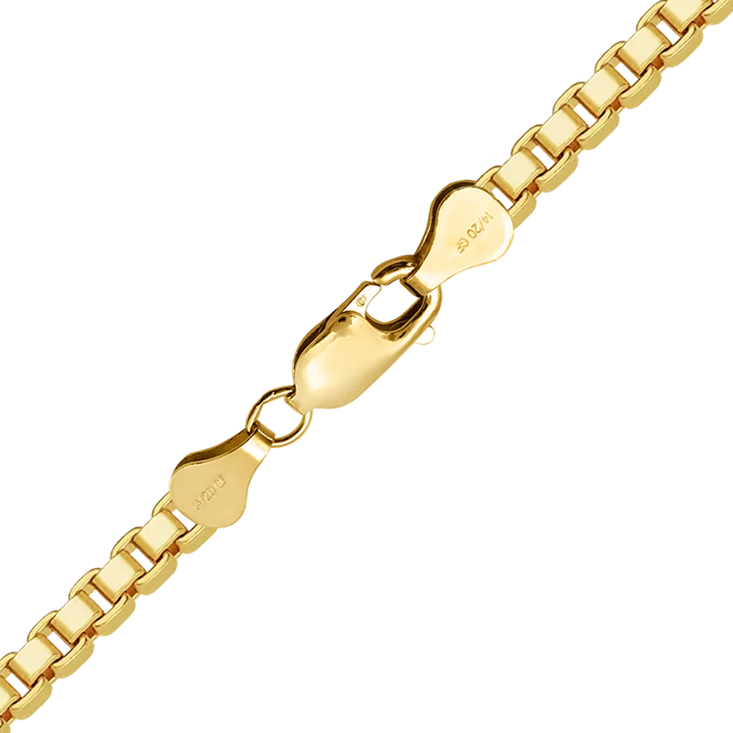 Finished Venetian Box Necklace in 14K White Gold