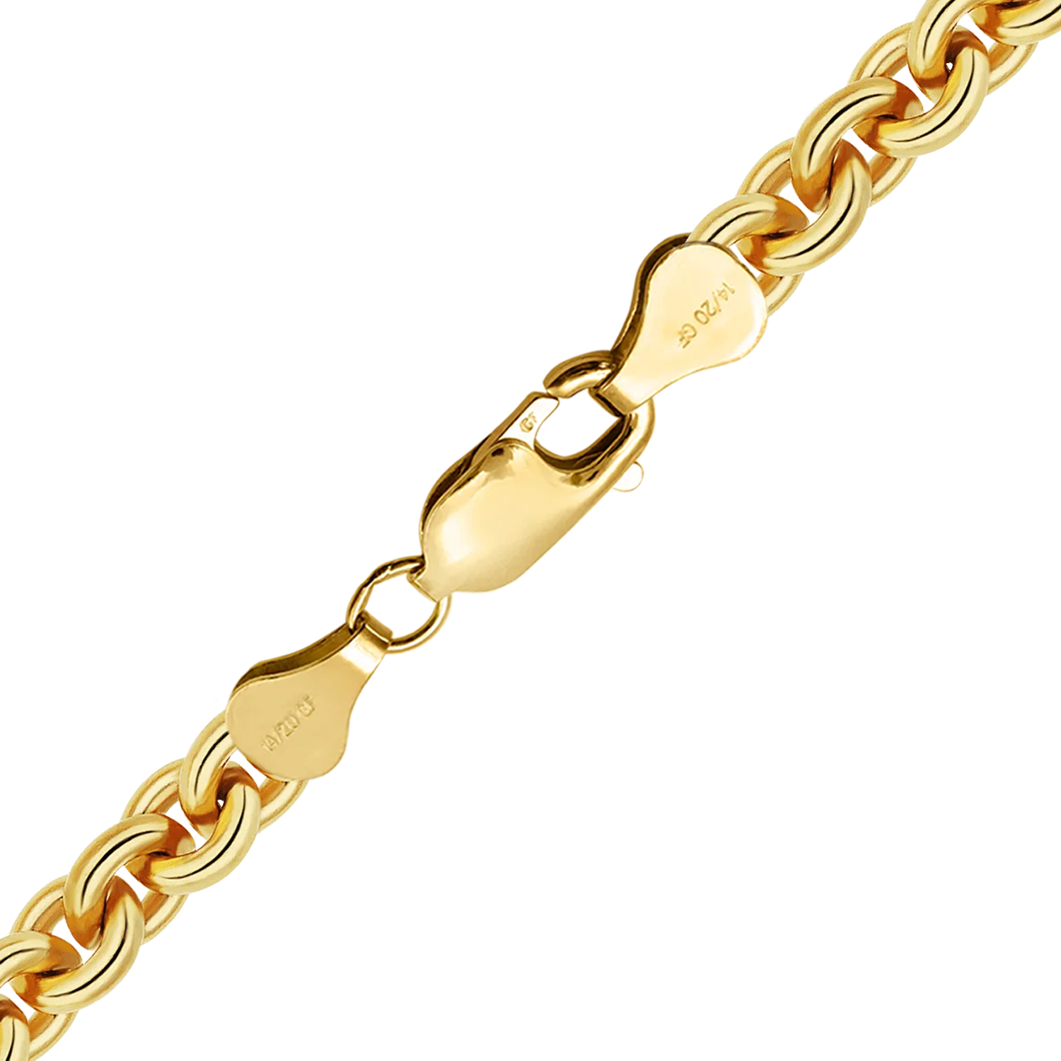 Finished Heavy Round Cable Necklace in 18K Yellow Gold