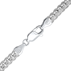 Finished Round Curb Necklace in Sterling Silver