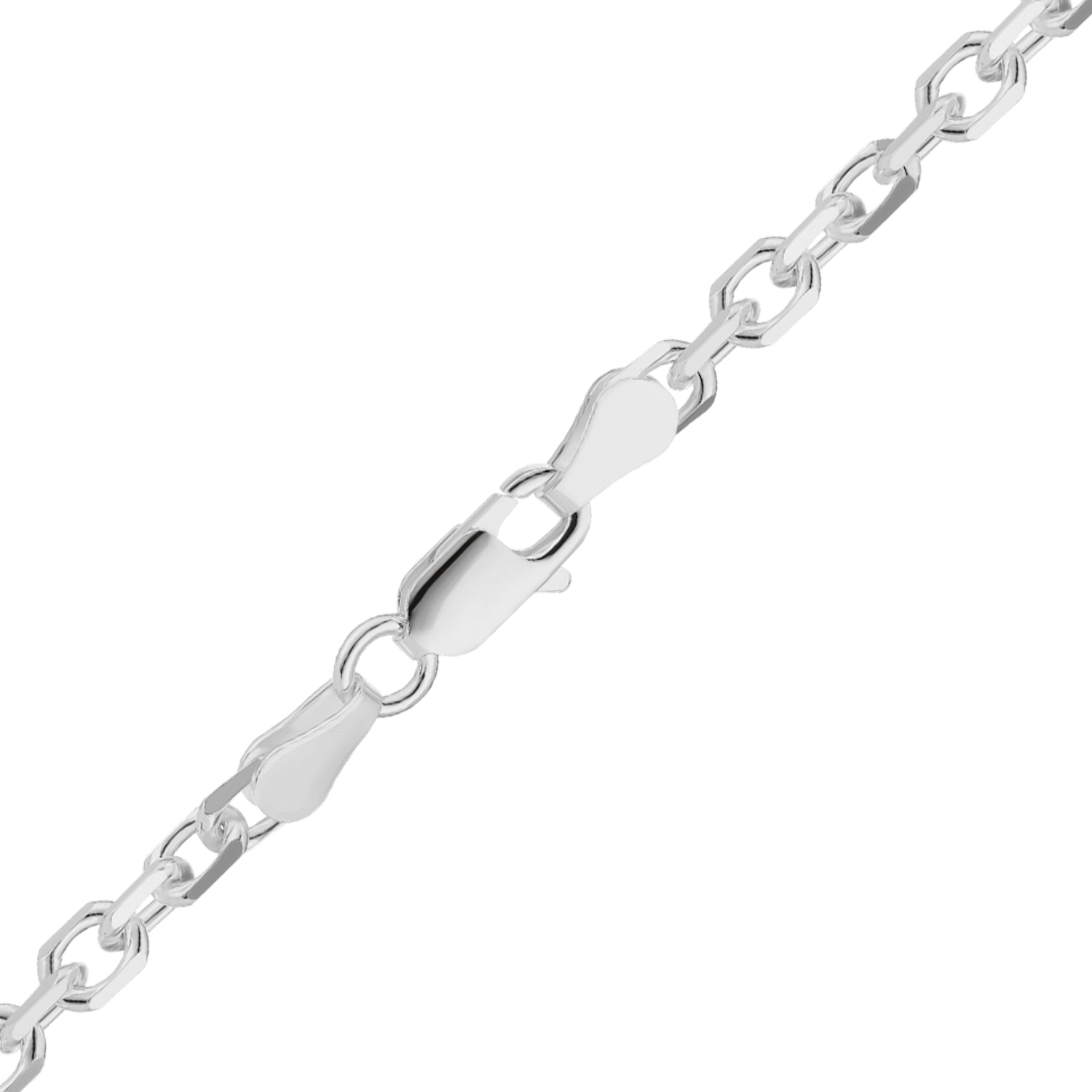 Finished Diamond Cut Cable Necklace in Sterling Silver