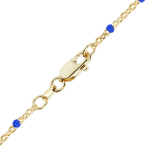 Finished Cable Necklace with Blue Enamel Beads in 14K Gold-Filled