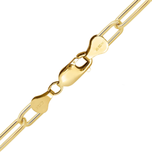 Finished Elongated Cable Necklace in 14K White Gold
