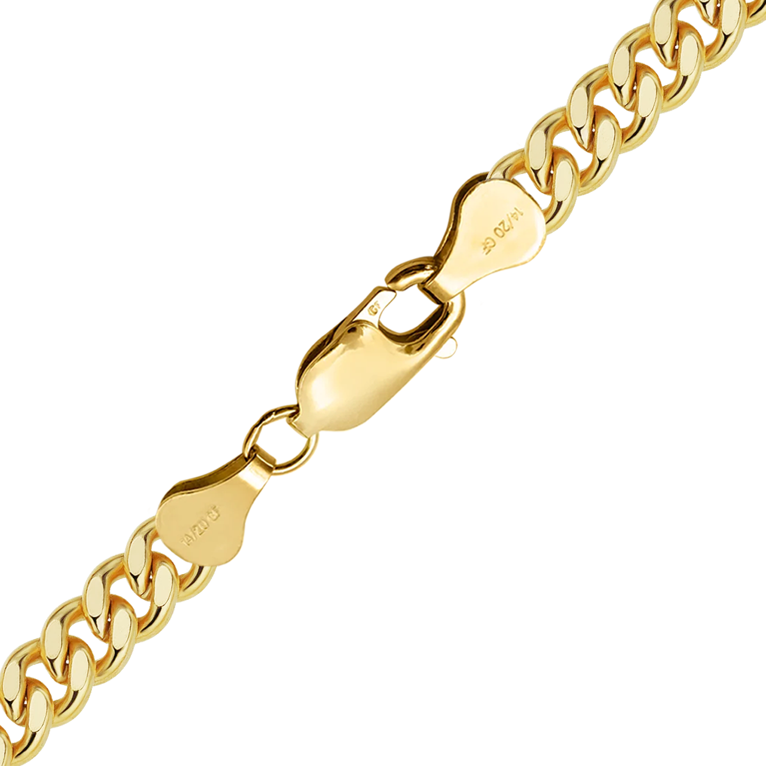 Finished Heavy Flat Curb Necklace in 14K Gold-Filled