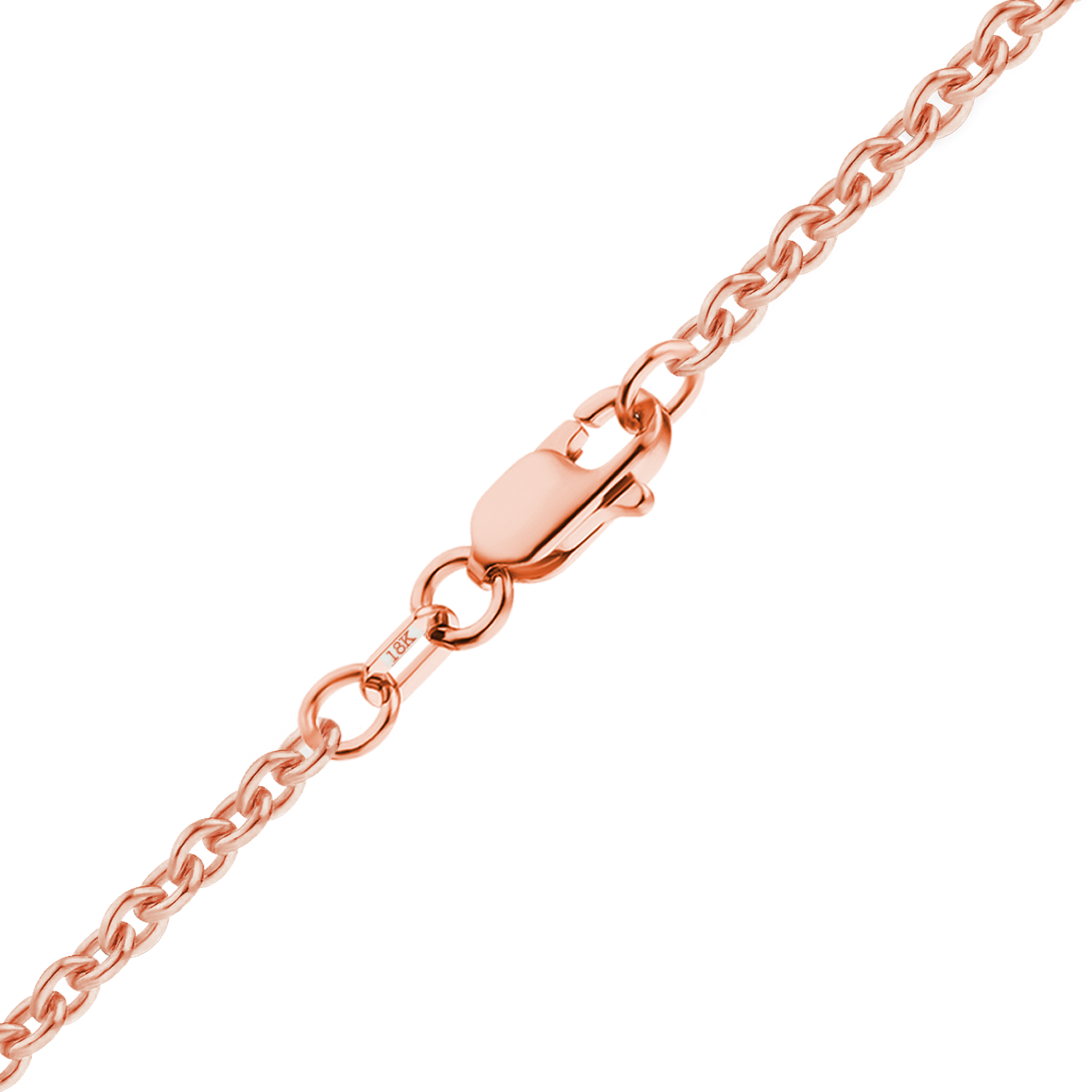 Finished Heavy Round Cable Necklace in 18K Pink Gold