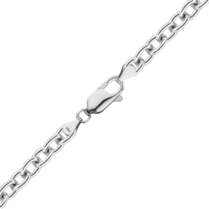 Finished Medium Round Cable Necklace in 14K White Gold