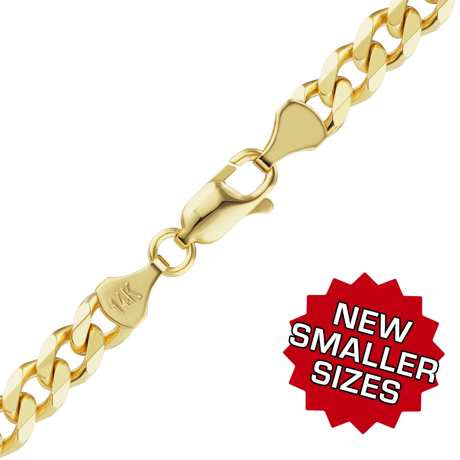 Finished Semi-Solid Curb Necklace in 14K Yellow Gold