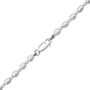 Organic Freshwater Pearl Beaded Necklace in 14K White Gold