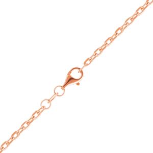 Finished Diamond Cut Cable Necklace in Sterling Silver 18K Pink Gold Finish