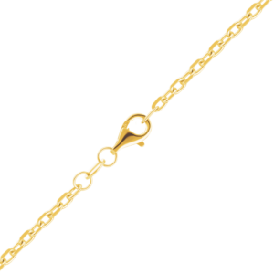 Finished Diamond Cut Cable Necklace in Sterling Silver 18K Yellow Gold Finish