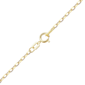Finished Elongated Diamond Cut Cable Necklace with Spring Ring in 14K Yellow Gold