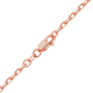 Finished Elongated Diamond Cut Cable Necklace in 14K White Gold