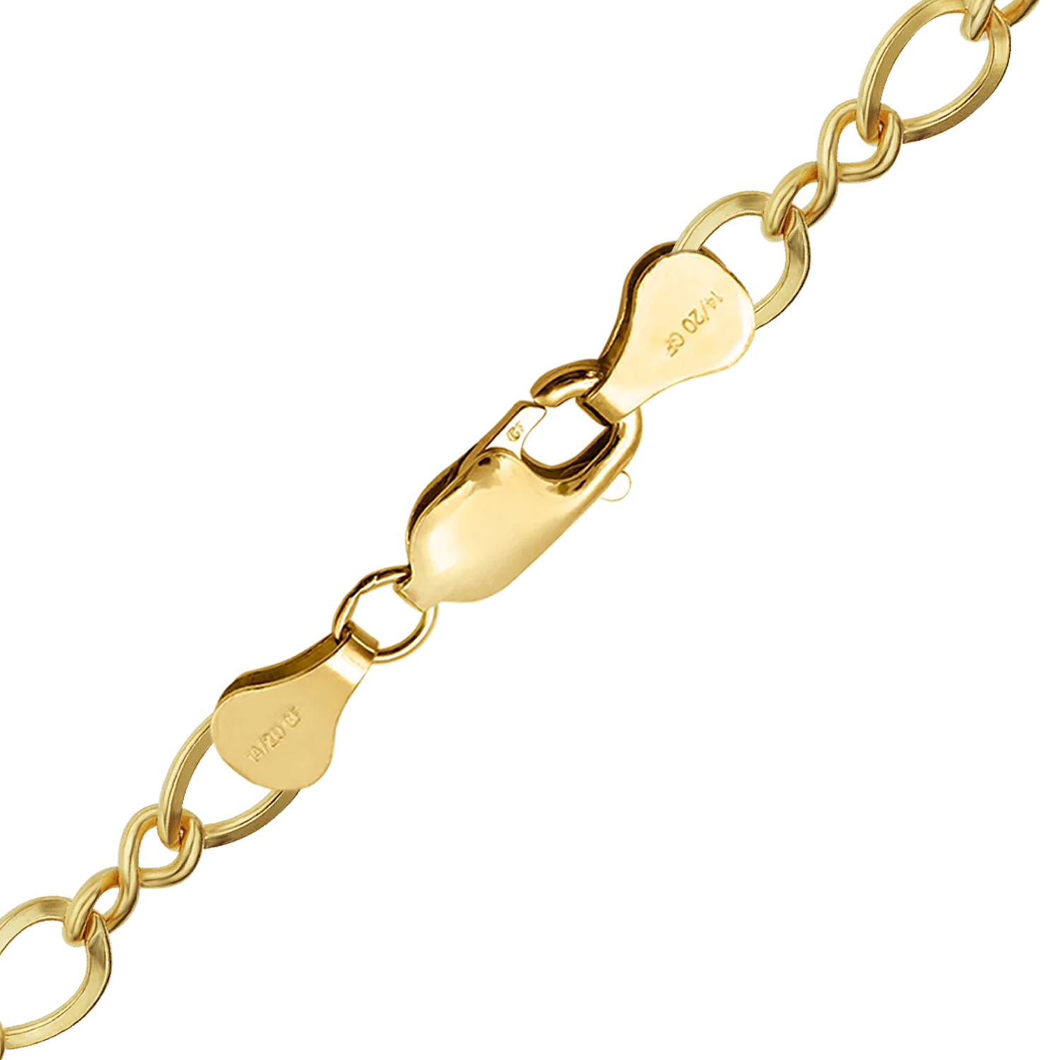 Finished Figure Eight Necklace in 14K Yellow Gold