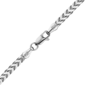 Finished Franco Foxtail Necklace in 14K White Gold