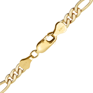 Finished Classic Figaro Necklace in 14K Two Tone Gold