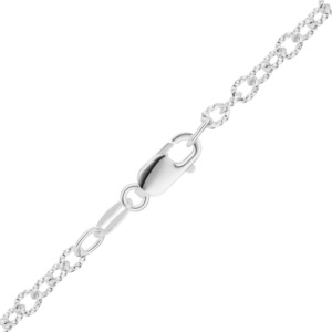 Finished Fancy Round Cable Necklace in Sterling Silver
