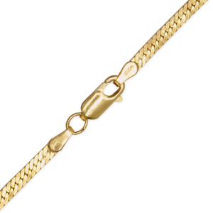 Finished Herringbone Necklace in 14K Yellow Gold
