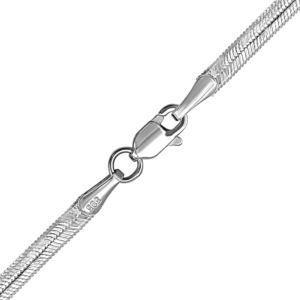 Finished Flexible Herringbone Necklace in Sterling Silver