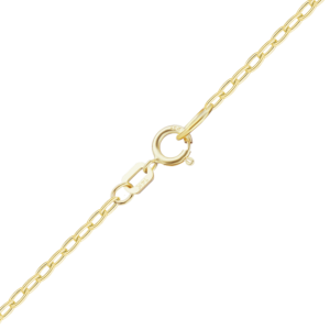 Finished Elongated Semi-Solid Cable Necklace with Spring Ring in 14K Yellow Gold