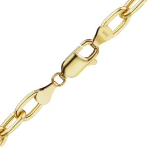 Finished Elongated Semi-Solid Cable Necklace in 18K Yellow Gold