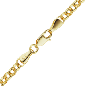 Finished Semi-Solid Round Rolo Necklace in 14K Yellow Gold