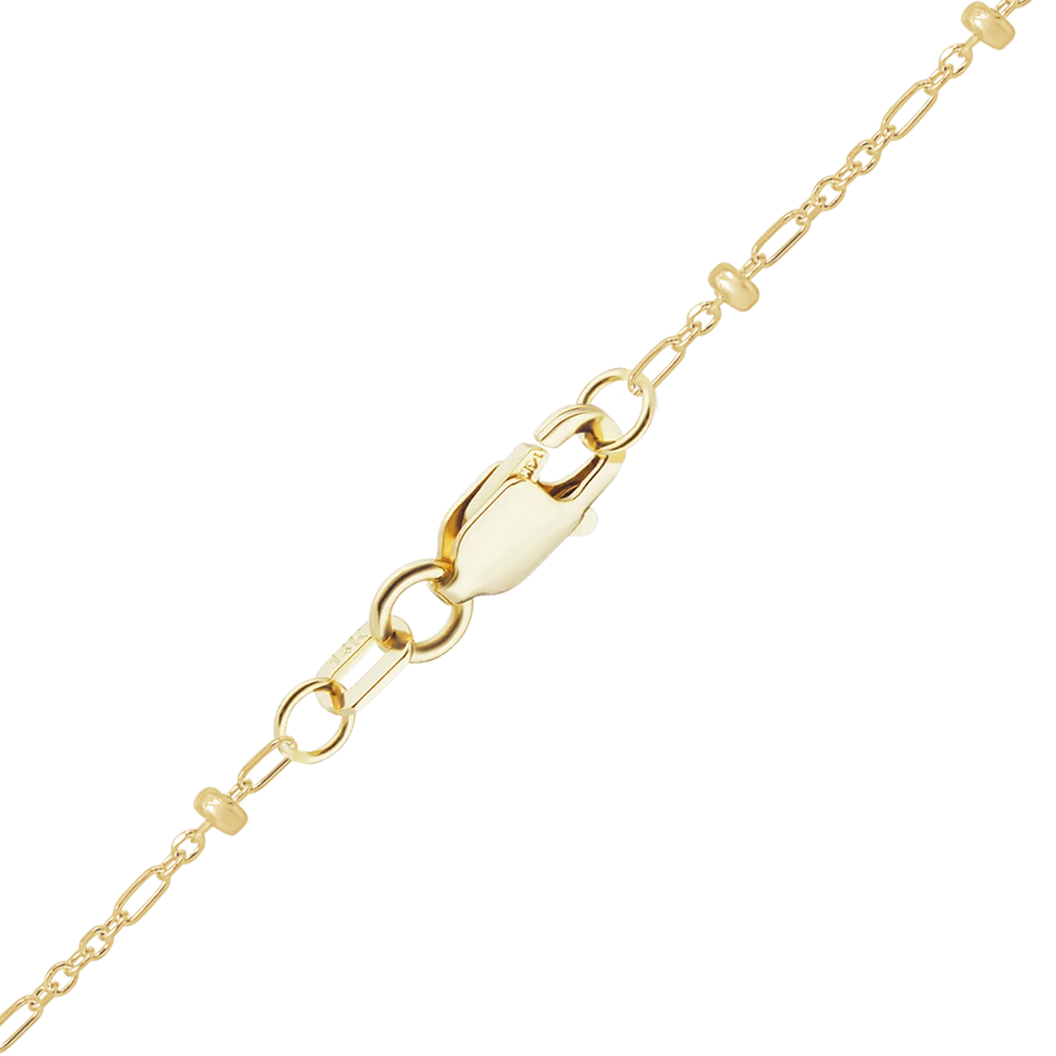 Finished Stud (Satellite) Alternating Cable Necklace in 14K Yellow Gold