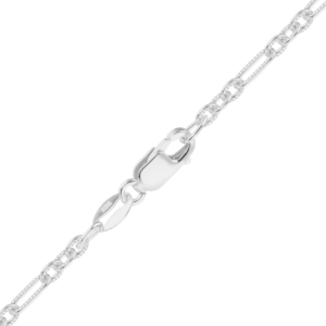 Finished Textured Figaro Cable Necklace in Sterling Silver