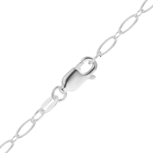Finished Alternating Oval Cable Necklace in Sterling Silver