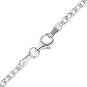 Finished Domed Rolo Necklace in Sterling Silver
