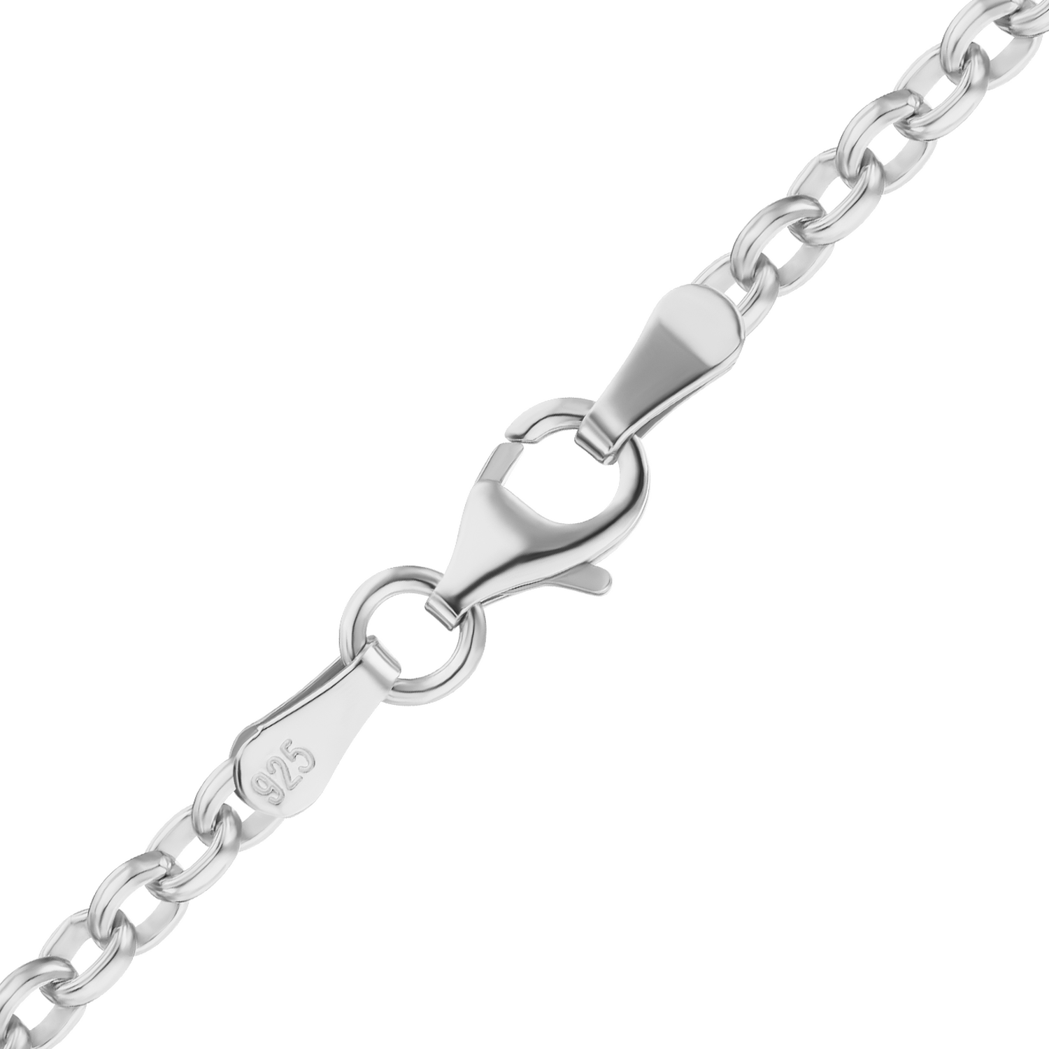 Finished Domed Rolo Necklace in Sterling Silver