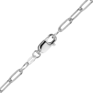 Finished Flat Textured Cable Necklace in Sterling Silver